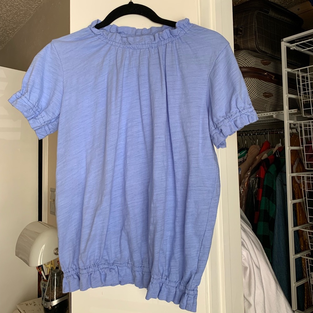 Bordeaux Ruffle-Edged Tee from Anthropologie
